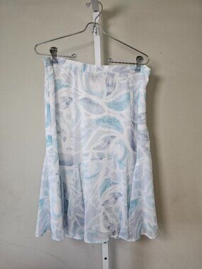 Ruby Rd. Skirt Blue Leaf Print A-line Fairy Festival 8